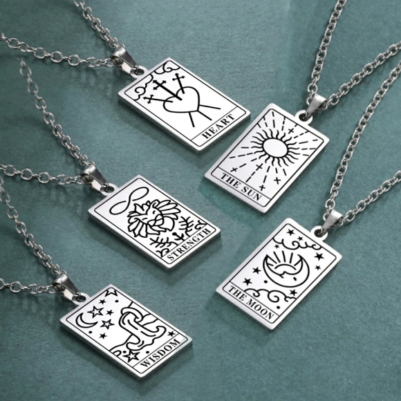 "STRENGTH" Tarot Card Necklace - Picture 2 of 5